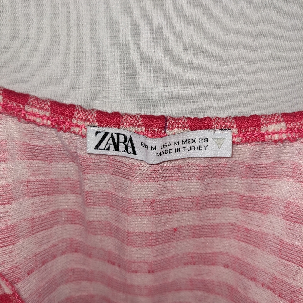 Zara Hot Pink Gingham Sheath Dress Size Medium - Picture 5 of 10